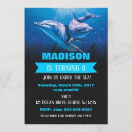 Convite à Piscina do Dolphin Birthday