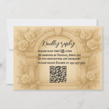 A Placa RSVP de Casamento de Código QR de Vow Escu