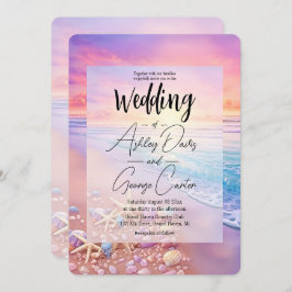 Convite A praia no Sunset Wedding