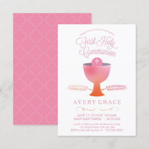 Convite à Primeira Comunhão - Convite para Meninas