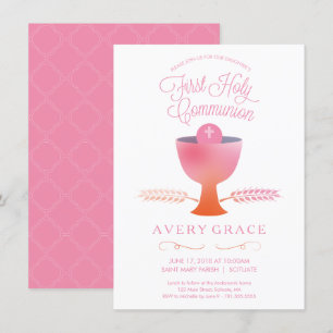 Convite à Primeira Comunhão - Convite para Meninas