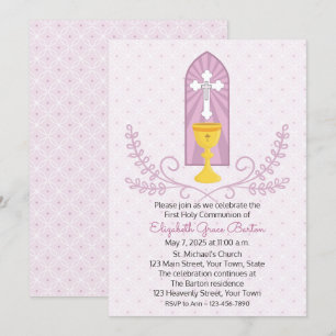 Convite à Primeira Comunhão de Chalice e Cross P