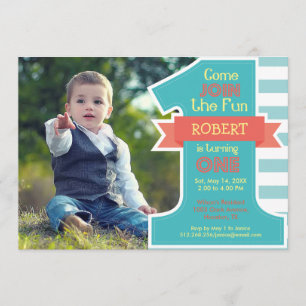 Convite à Primeira Festa de aniversário Blue Boy