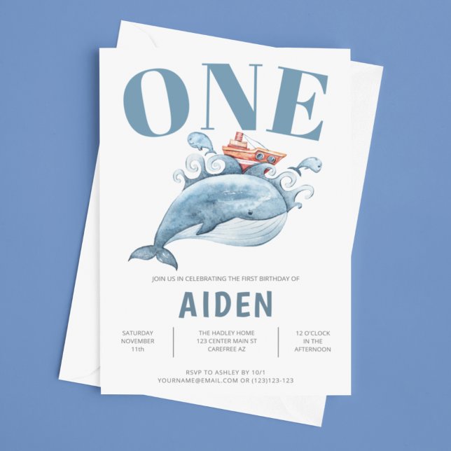 Convite à primeira Festa de aniversário de baleia  (Criador carregado)
