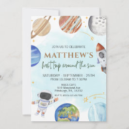 Convite A Primeira Viagem Do primeiro aniversario Espacial