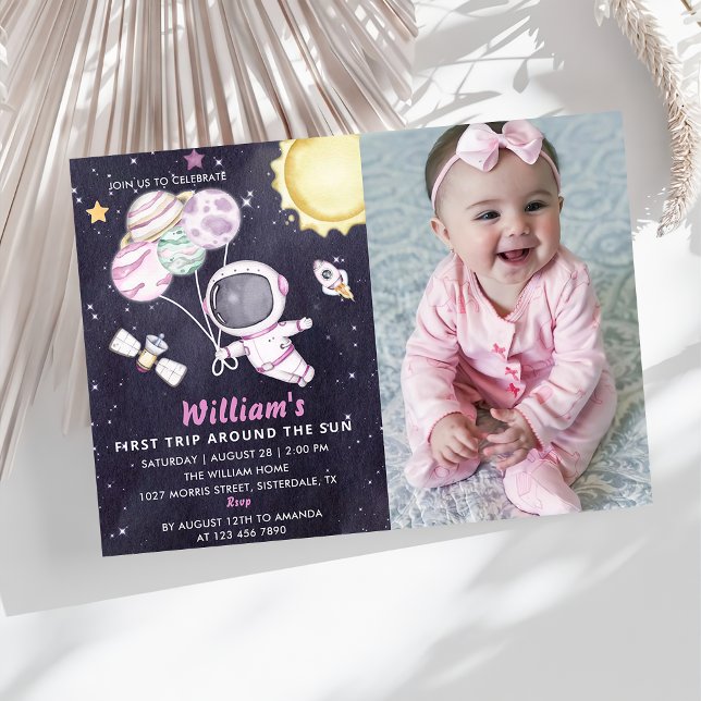Convite A Primeira Viagem Do primeiro aniversario Espacial (Criador carregado)