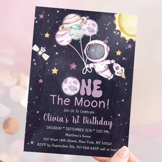 Convite A Primeira Viagem Do primeiro aniversario Espacial (Criador carregado)