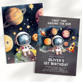 Convite A Primeira Viagem Do primeiro aniversario Espacial