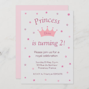 Convite A Princesa Coroa Rosa Tiara Estende Crianças Anive