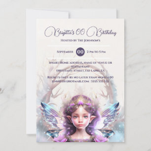 Convite A princesa da neve, fada rosa, mágica encantada in