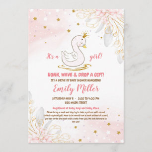 Convite A princesa do bebê swan dirige por chá