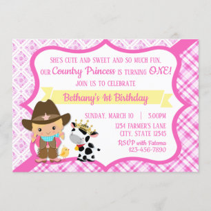 Convite à Princesa do País de Primeiro Aniversário