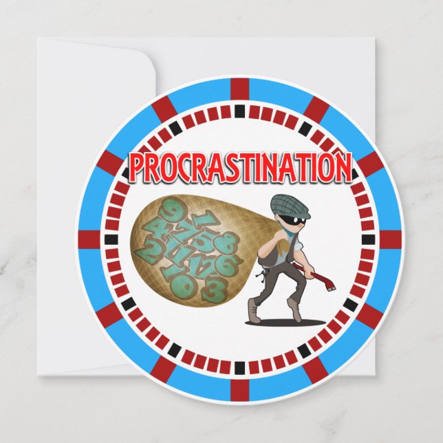Convite A procrastinação é um Ladrão de Tempo (Frente)