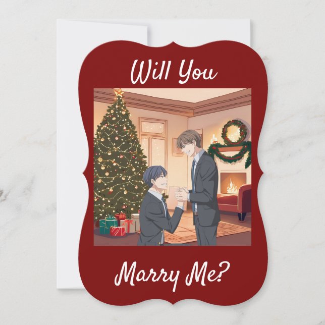 Convite A Proposta De Natal - Vai Me Casado? Ele para ele (Frente)