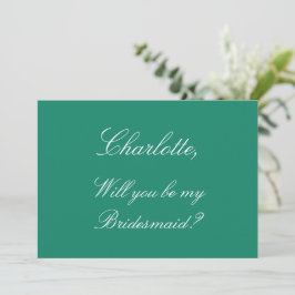 Convite à Proposta Elegante de Bridesmaid Emerald