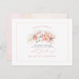 Convite à Proposta Pampas Grass Pink Bridesmaid