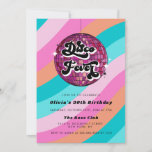 Convite A qualquer ano, Bola de Retro Disco Rosa, Rosa, An<br><div class="desc">Concurso de Aniversário Retro Disco Ball Rosa Rosa</div>