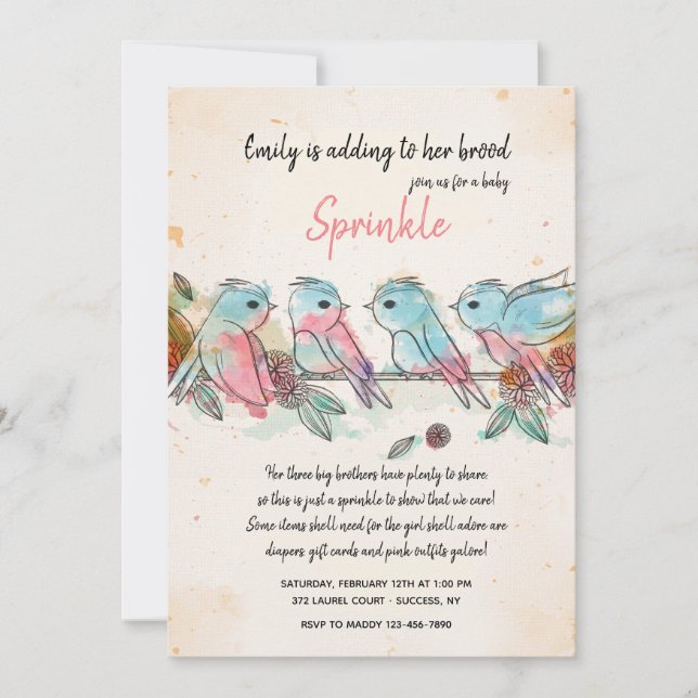 Convite A Quatro Pássaros (Frente)