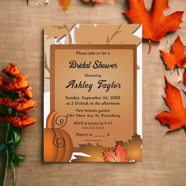 Convite A queda da Rússia elegante deixa Chá de panela de  (Criador carregado)