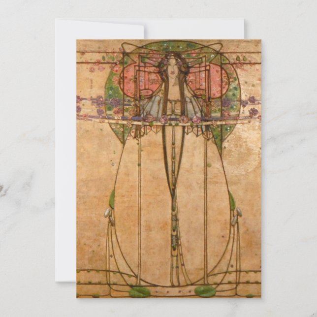 Convite A Rainha de maio - Margaret Macdonald Mackintosh (Frente)