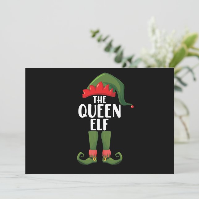 Convite A Rainha Elfa Correspondente Família Natal Mulhere (Em pé/Frente)