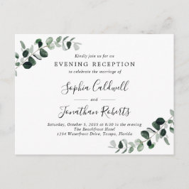 Convite à Recepção de casamento Eucalyptus Noite
