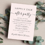 Convite à Recepção de casamento Rosa Chic<br><div class="desc">Rosa claro ou anúncio privado de casamento e recepção de casamento ou convite de festas de celebração. "Feliz Festa Eterna" é escrito em uma simples tipografia moderna e um roteiro de na moda com pestanas. Personalize seu anúncio e convite e adicione seus nomes em um script semelhante a assinatura. O...</div>
