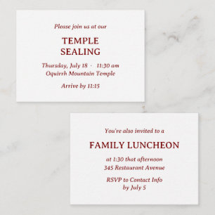 Convite à refeição e templo vermelho e branco mini