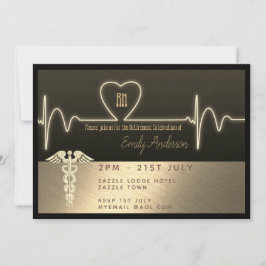 Convite à Reforma Enfermeira - Metálico Dourado Pr