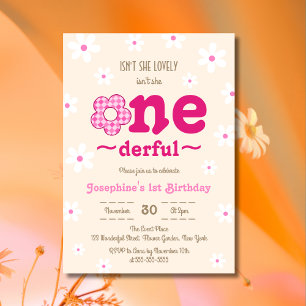 Convite A Retro Floral não é o primeiro aniversario Onedef