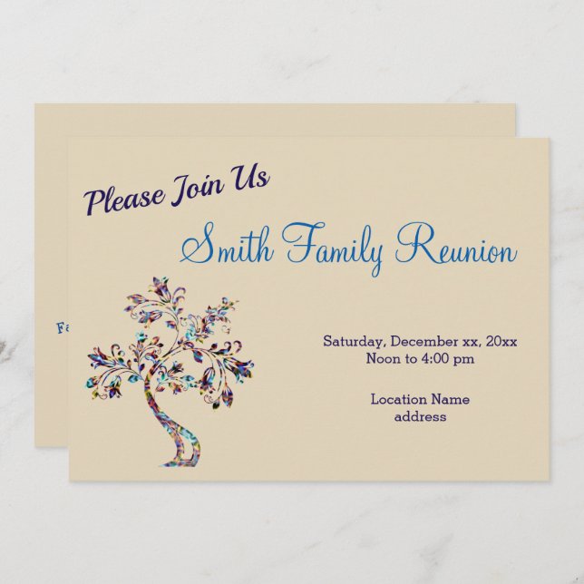 Convite à Reunião da Família Nebula Tree (Frente/Verso)