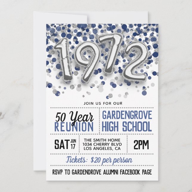 Convite à Reunião do Segundo grau College, 1972 (Frente)