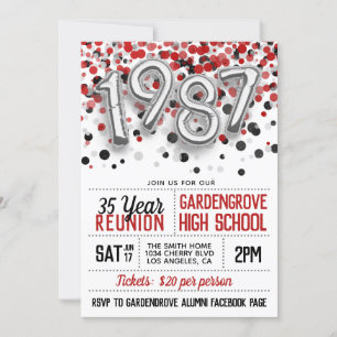 Convite à Reunião do Segundo grau College, 1987