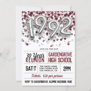 Convite à Reunião do Segundo grau College, 1992