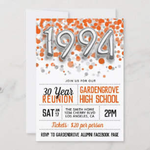 Convite à Reunião do Segundo grau College, 1994