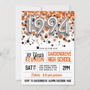 Convite à Reunião do Segundo grau College, 1994