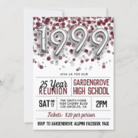 Convite à Reunião do Segundo grau College de 1999