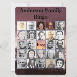 Convite à Reunião Familiar e Cartão de Bingo Fotog