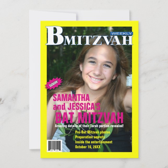 Convite À Revista B Mitzvah, B Não (Frente)