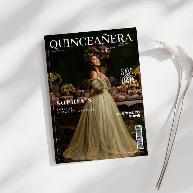 Convite A Revista Elegante Quinceanera Salva A Data (Criador carregado)