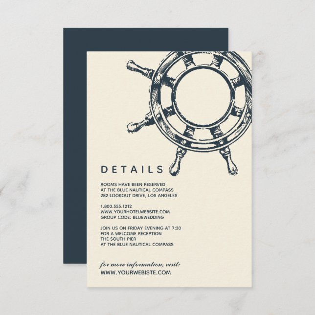 Convite A roda do navio azul | Detalhes do Convidado de Ca (Frente/Verso)