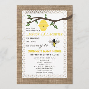 Convite A serapilheira inspirou o chá de fraldas temátic