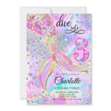 A Sereia Rosa Púrpura Mergulha em Três