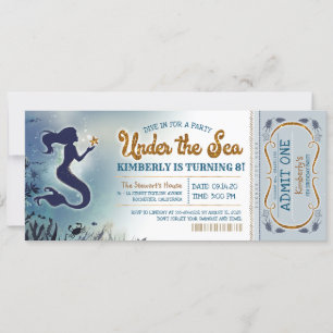 Convite À Sereia Sob O Aniversário Da Glitter Mari
