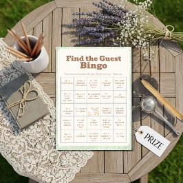 Convite A SIlly Goose Green Find The Guest Bingo Card