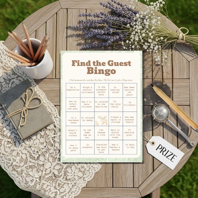 Convite A SIlly Goose Green Find The Guest Bingo Card (A SIlly Goose Green Find The Guest Bingo Card)