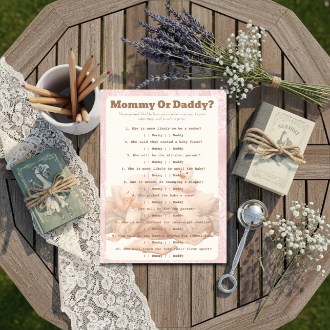 Convite A Silly Goose Pink Guess Who Game card (A Silly Goose Pink Guess Who Game card)