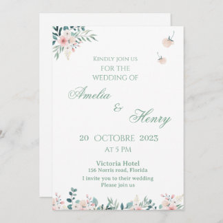 Convite A simple watercolor wedding invitation card