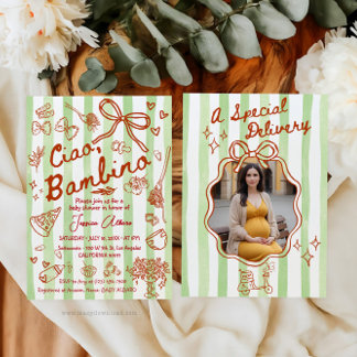 Convite A special Delivery Photo Green Invitation