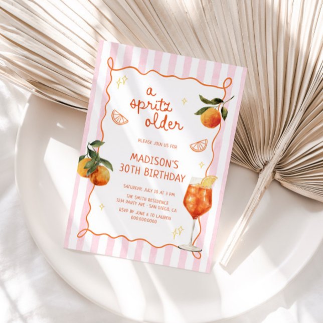 Convite A Spritz Older Hand Drawn Birthday (Criador carregado)
